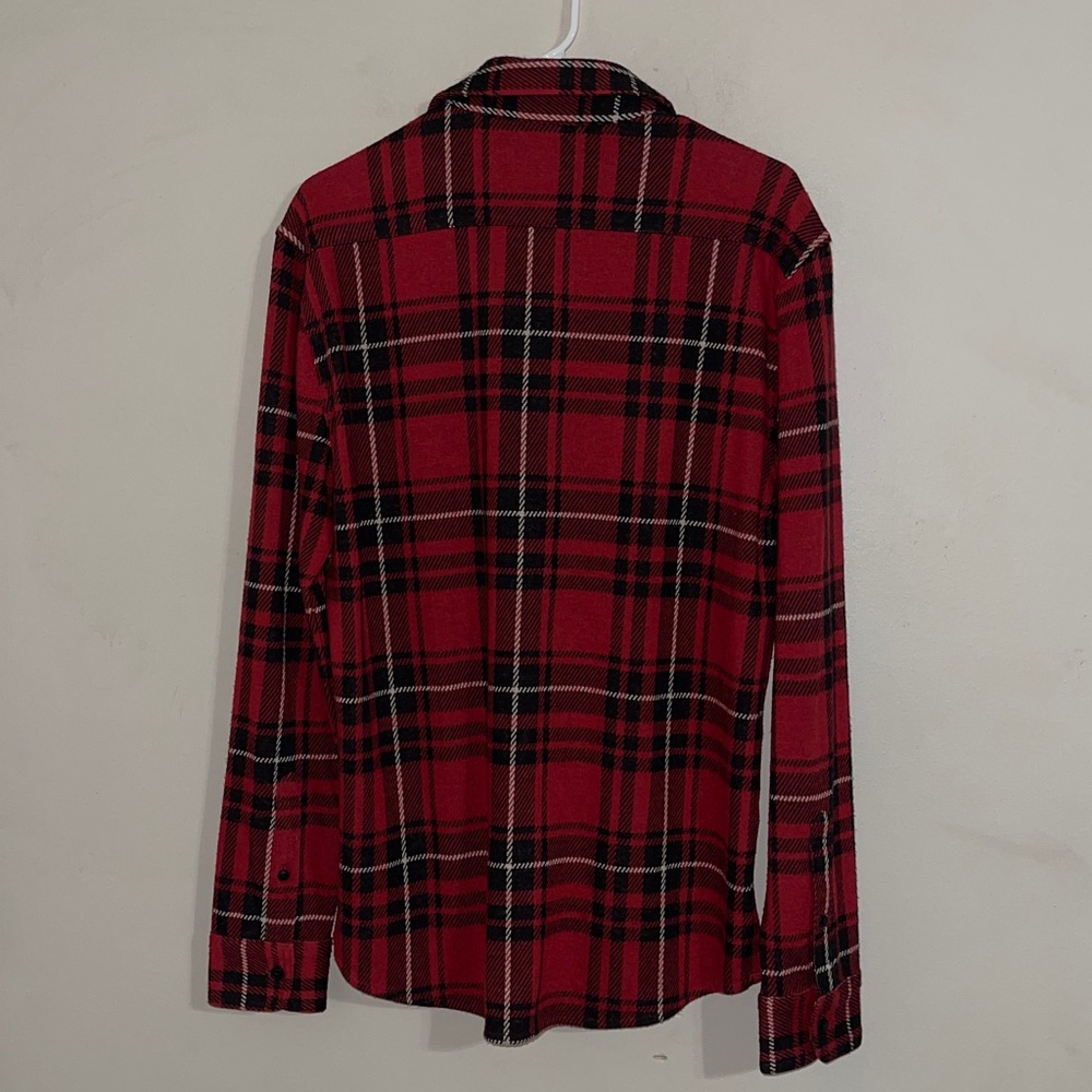 Faherty Legend Plaid Button Down Shirt Long Sleeve Men Medium Red - Picture 5 of 6